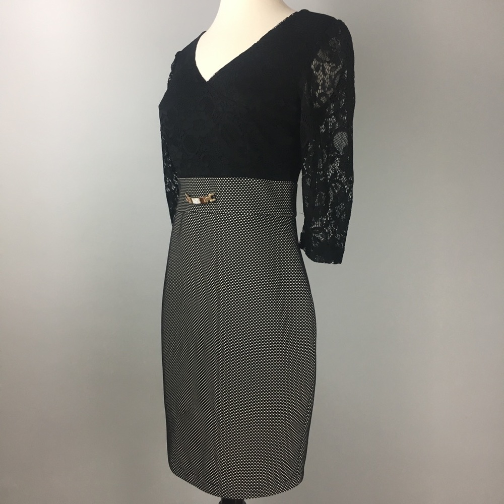 Zen Black Lace Top w/ Pencil Skirt Dress